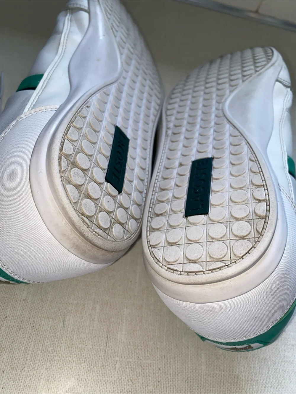 Lacoste Men 9.5 Shoes Chaymon 0722 1 White Green Leather Casual Sneakers